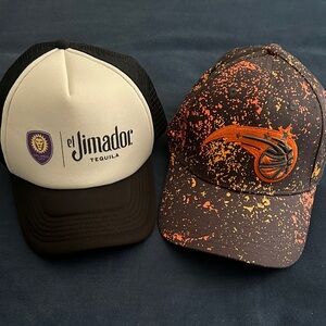 Orlando City El Jimador and Orlando Magic Splatter Design Caps